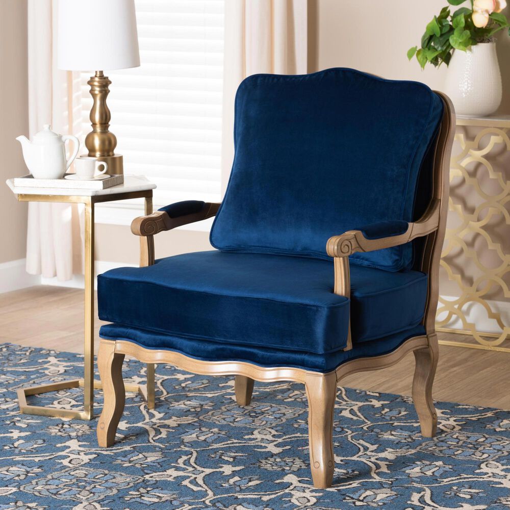 Baxton Studio Jules Accent Chair in Navy Blue, , large