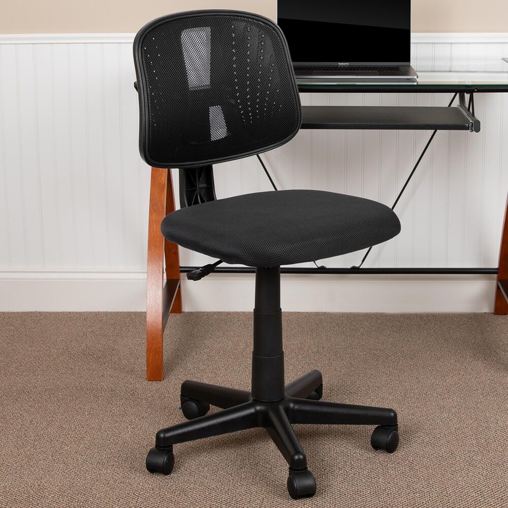 Flash Furniture Flash Fundamentals Swivel Task Chair in Black, , large