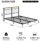 HOMLUX Queen Floating Bed Frame with LED Headboard and Charging Station in Black, , large