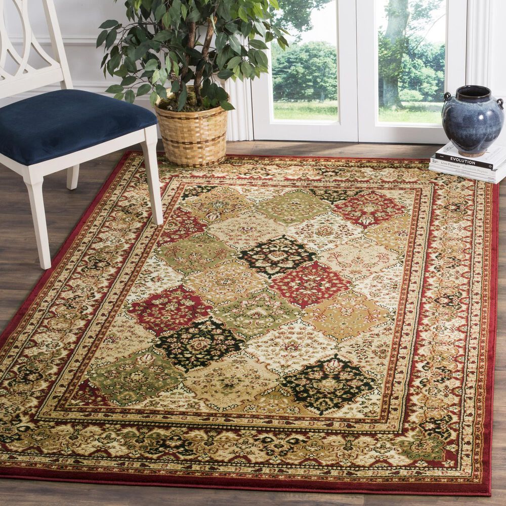Safavieh Lyndhurst LNH221 8&#39; x 11&#39; Multicolor and Red Area Rug, , large