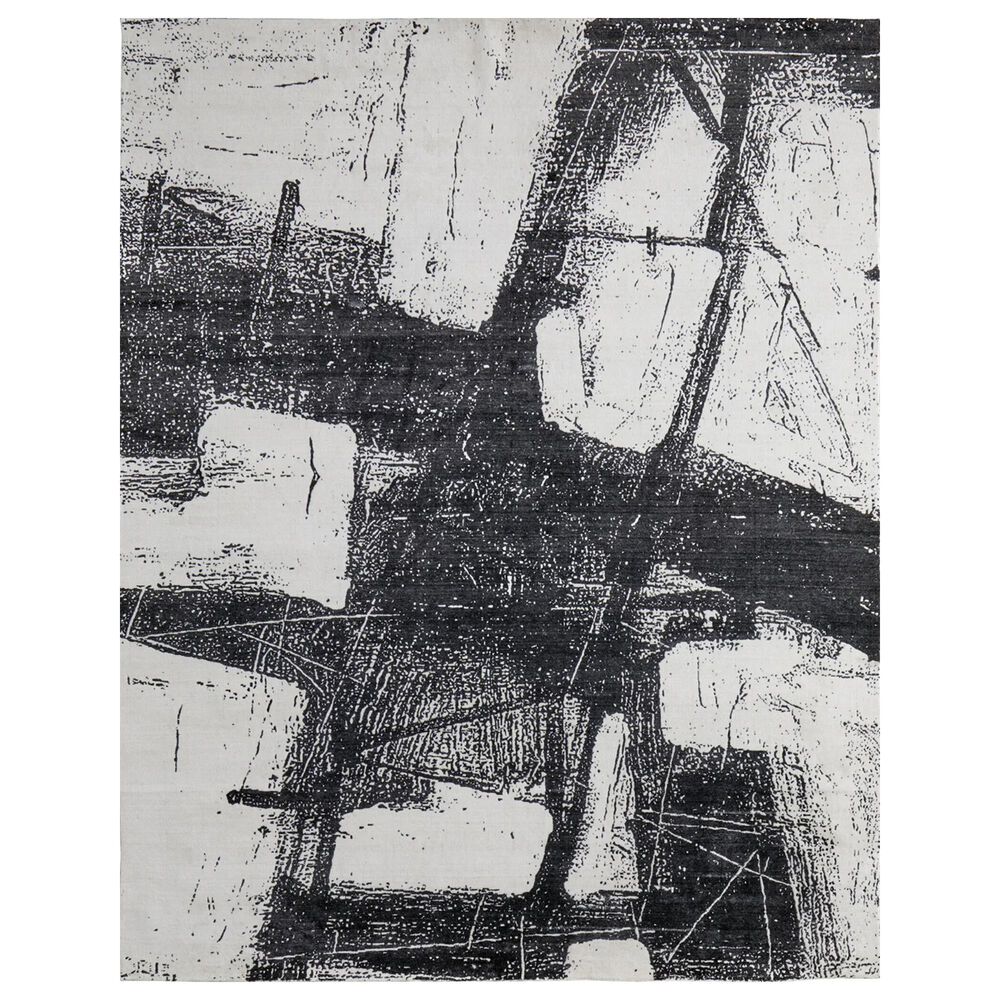 Feizy Coda 8927F 3"6" x 5"6" Black and White Area Rug, , large