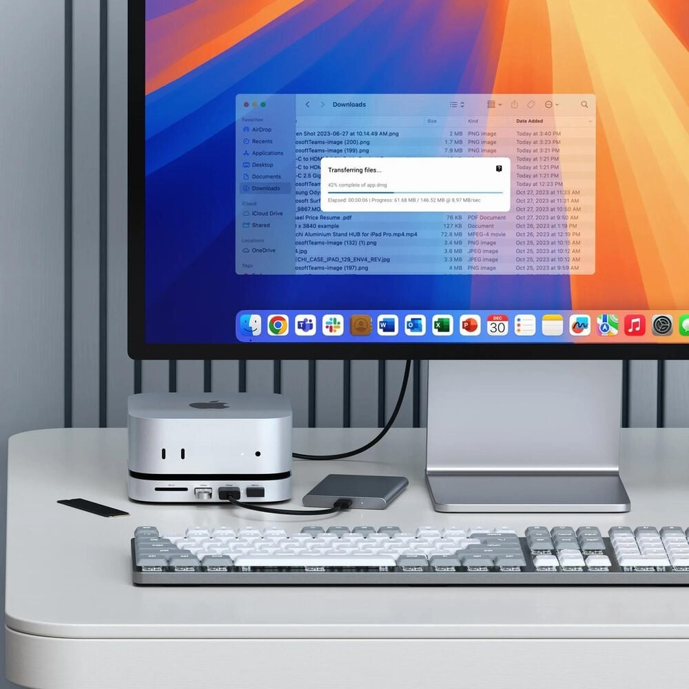 Satechi Mac Mini M4 Stand and Hub with SSD Enclosure in Silver, , large