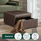 Lifestyle Solutions Hailey Storage Ottoman in Brown, , large