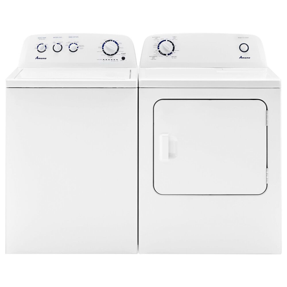 Amana Top Load Washer with High-Efficiency Agitator and 6.5 Cu. Ft. Electric Dryer Laundry Pair in White , , large