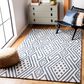 Safavieh Micro-Loop MLP611M 4" x 6" Blue and Ivory Area Rug, , large