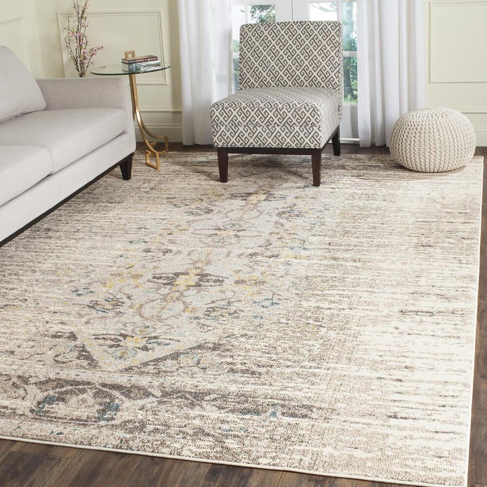 Safavieh Monaco MNC209G-3 3" x 5" Grey/Multi Area Rug, , large