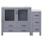 Lexora Home Volez 48" Single Bathroom Vanity in Dark Grey with 2 cm White Ceramic Top, Rectangular Sink and Side Cabinet, , large