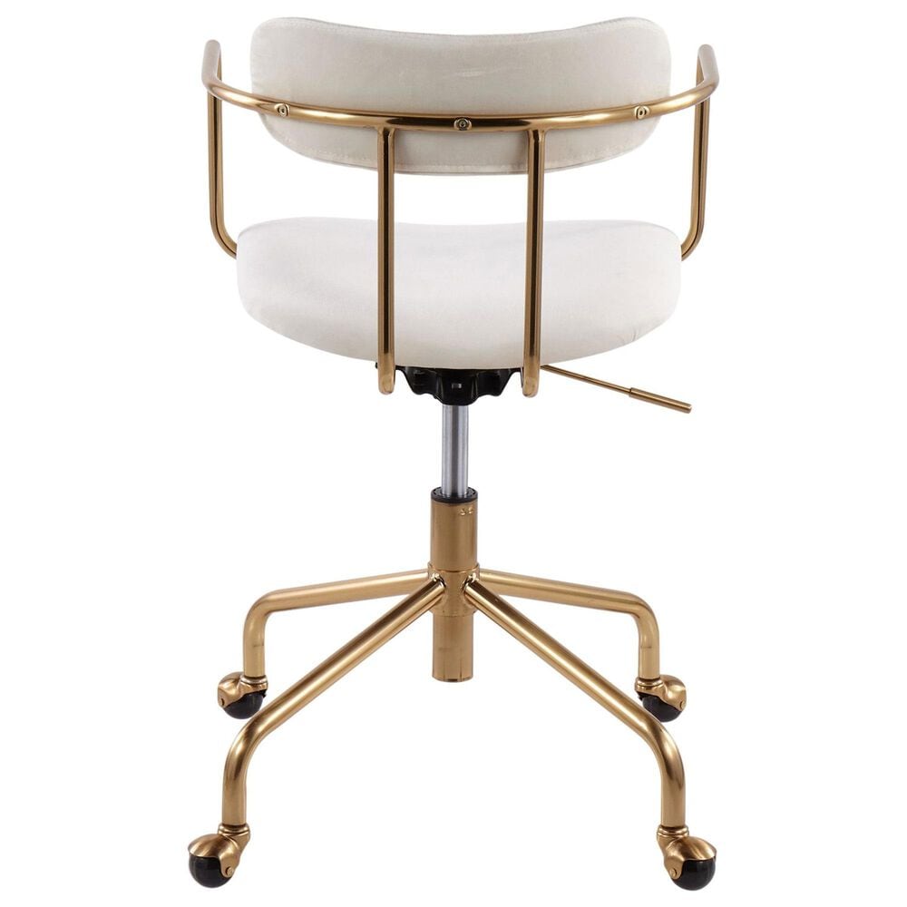Lumisource Demi Task Chair with Cream Cushion in Gold, , large