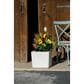 Alfresco Home Shabby Square Patio Planter in Pearl White, , large