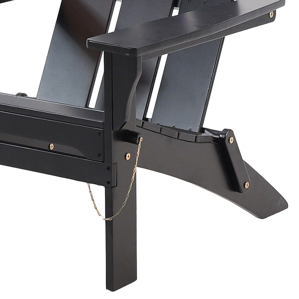 Hearth and Haven Zuma Outdoor Foldable Adirondack Chair in Black, , large