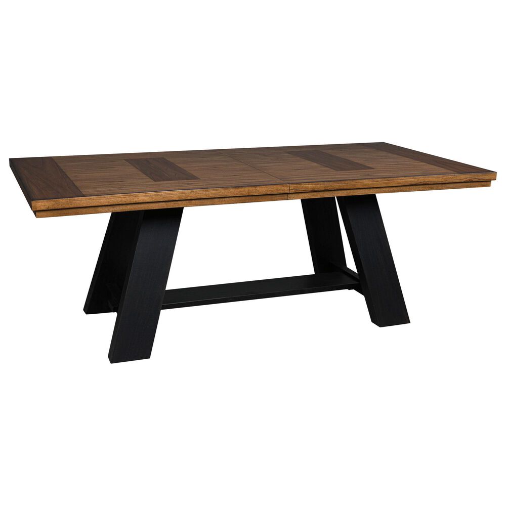 Ashley Greddinton 7-Piece Rectangular Extension Dining Set with Black Chairs in Medium Brown and Black, , large