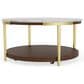 Riverside Furniture Emery Round Cocktail Table in Smoked Cherry and Bronze, , large