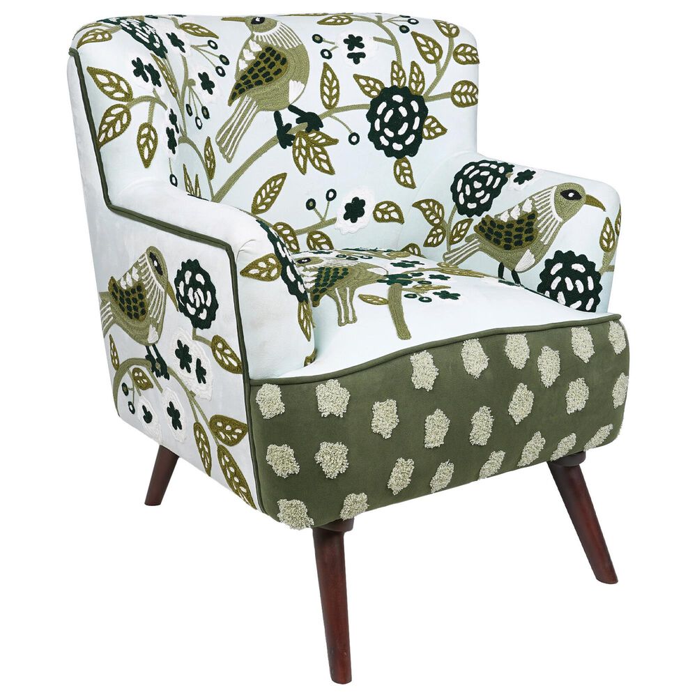 LR Home Matilda Accent Chair in Green and Multicolor, , large