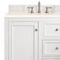 James Martin Vanities De Soto 36" Single Bathroom Vanity in Bright White with 3 cm Eternal Marfil Quartz Top and Rectangular Sink, , large