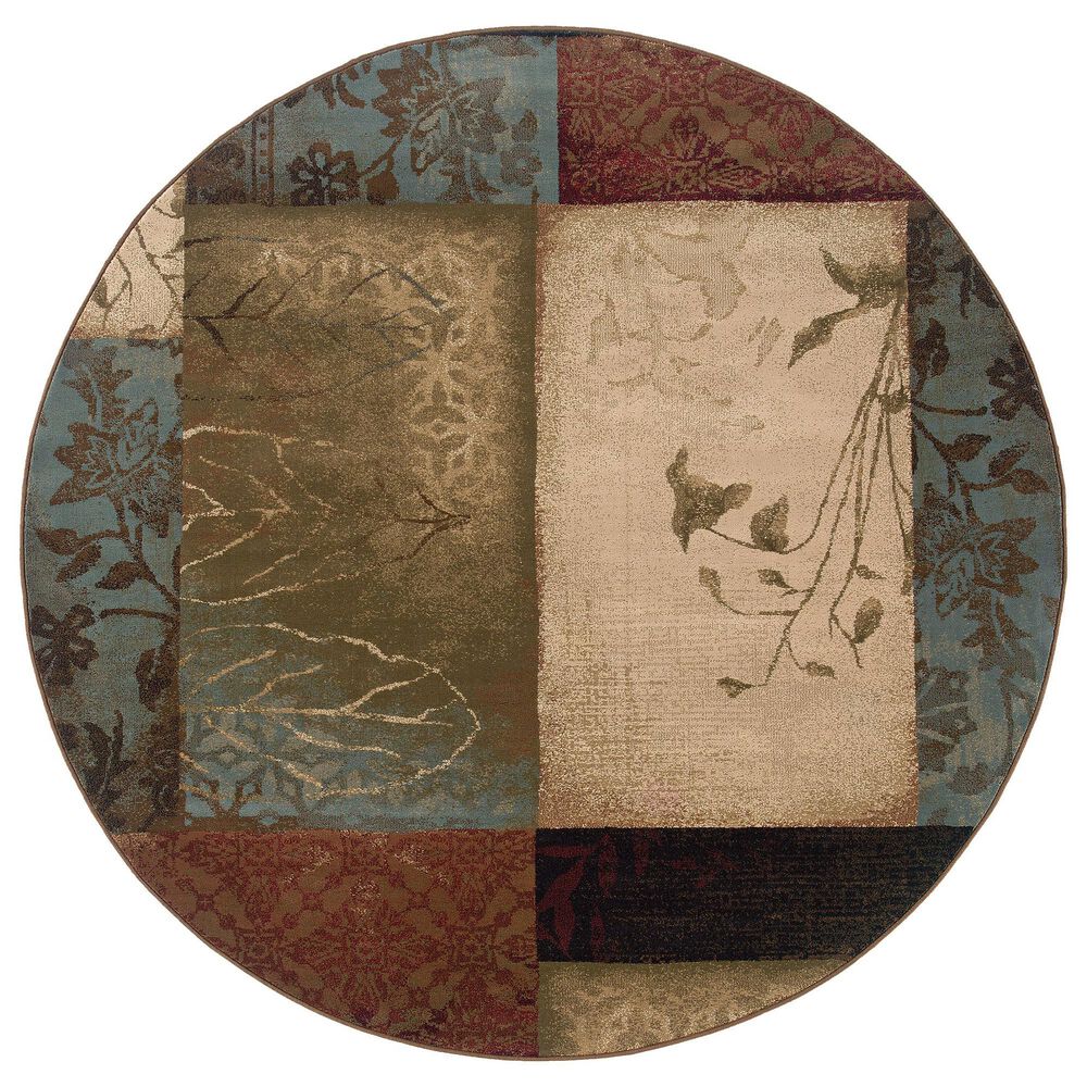 Oriental Weavers Hudson 40A Multicolor 7'8" Round Area Rug, , large