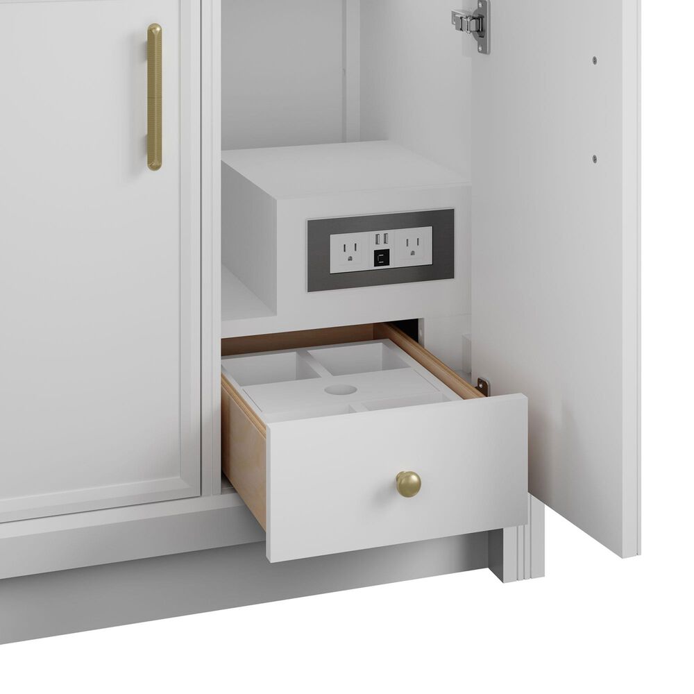James Martin Bellshire 30" Single Bathroom Vanity in Bright White with 3 cm Lime Delight Silestone Top and Rectangular Sink, , large