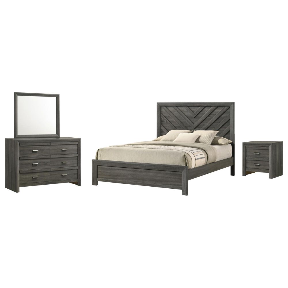 Crown Mark Valor 4-Piece Queen Bedroom Set in Gray, , large