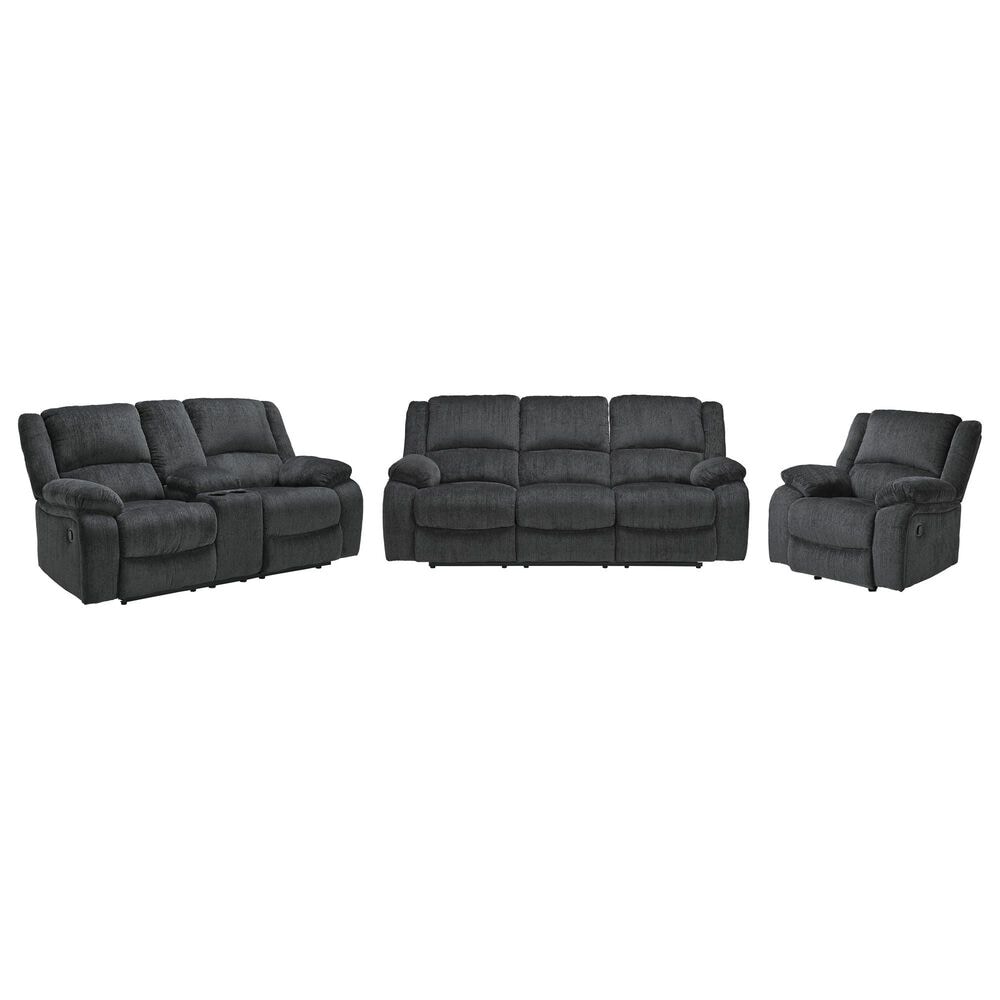 Ashley Draycoll 3-Piece Manual Reclining Living Room Set in Slate, , large