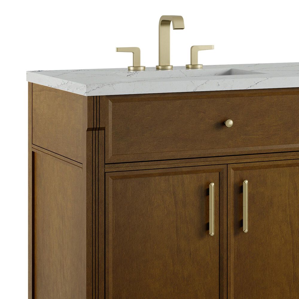 James Martin Bellshire 72" Double Bathroom Vanity in Honey Oak with 3 cm Ethereal Noctis Silestone Top, Rectangular Sinks and FreePower Wireless Charger, , large