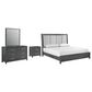 New Heritage Design Odessa 4-Piece King Bedroom Set in Charcoal and Silver, , large