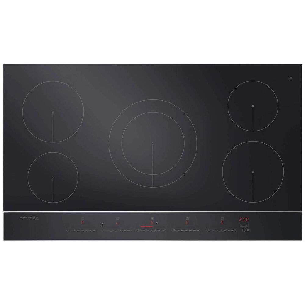Fisher and Paykel 36" 5 Zone Induction Cooktop in Ceramic Glass With Stainless Steel Trim , , large