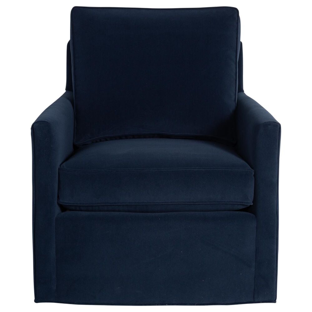 Century Willis Swivel Chair in Navy Velvet, , large