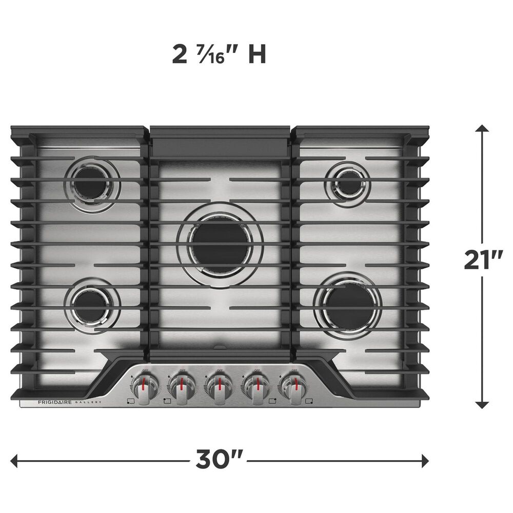 Frigidaire Gallery 2-Piece Kitchen Package with 30" Double Electric Wall Oven and 30" Gas Cooktop in Stainless Steel, , large