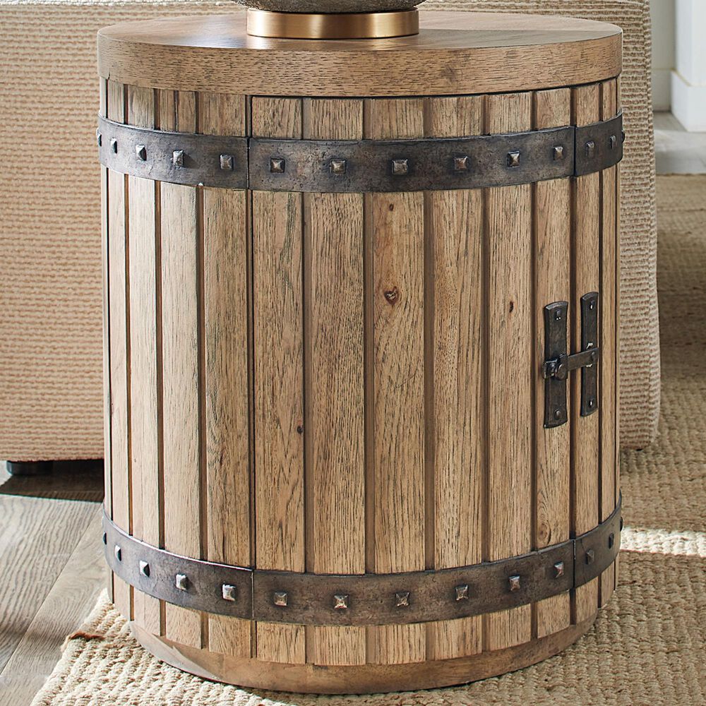 Hooker Furniture Vineyard Row Wine Barrel End Table in Sonoma and Napa, , large