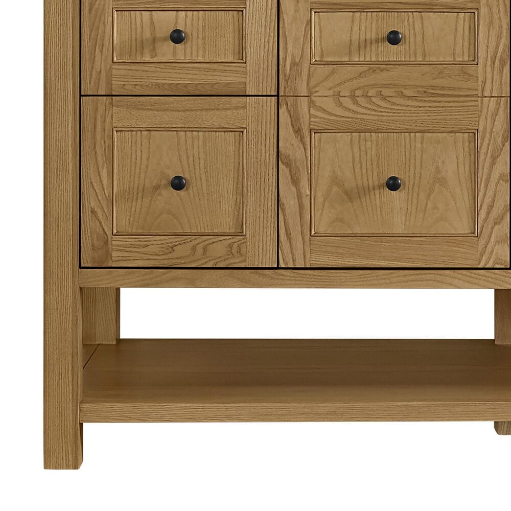 James Martin Vanities Breckenridge 60&quot; Single Bathroom Vanity in Light Natural Oak with 3 cm Eternal Jasmine Pearl Quartz Top and Rectangular Sink, , large