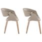 LumiSource Curvo Contemporary Upholstered Chair in Whitewashed Wood and Light Grey Faux Leather by LumiSource - Set of 2, , large