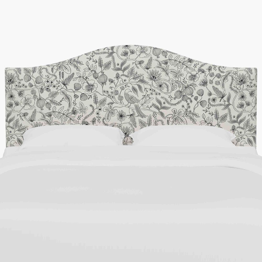 Rifle Paper Co Crafted by Cloth & Company Mayfair King Headboard in Aviary Black and Cream, , large