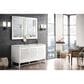 James Martin Vanities Addison 60" Double Bathroom Vanity in Glossy White with 3 cm Ethereal Noctis Quartz Top and Rectangular Sinks, , large