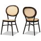 Baxton Studio Thalia Side Chair in Natural and Dark Brown (Set of 2), , large