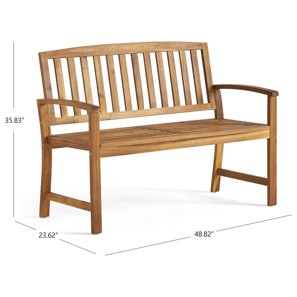 Hearth and Haven Loja Patio Bench in Teak, , large