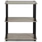 HOMLUX 3-Tier Compact Open Storage Bookshelf in French Oak and Black, , large