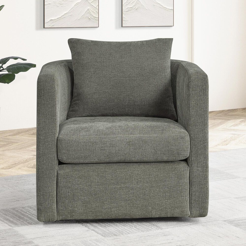 Hearth and Haven Sutton Swivel Chair in Gray, , large
