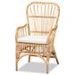 Baxton Studio Aya Rattan Arm Chair in White, , large