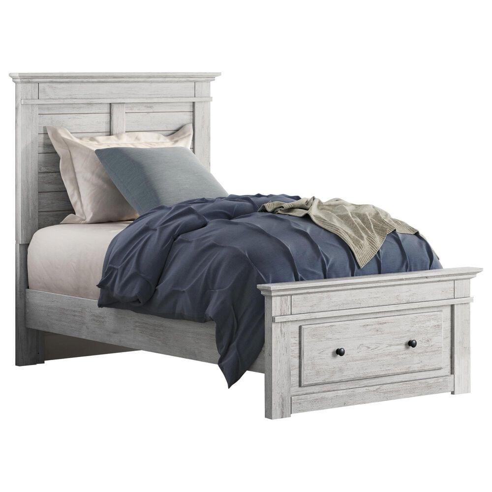 Ashley Makidern 4 Piece Twin Storage Bedroom Set with Drawer in Whitewash, , large