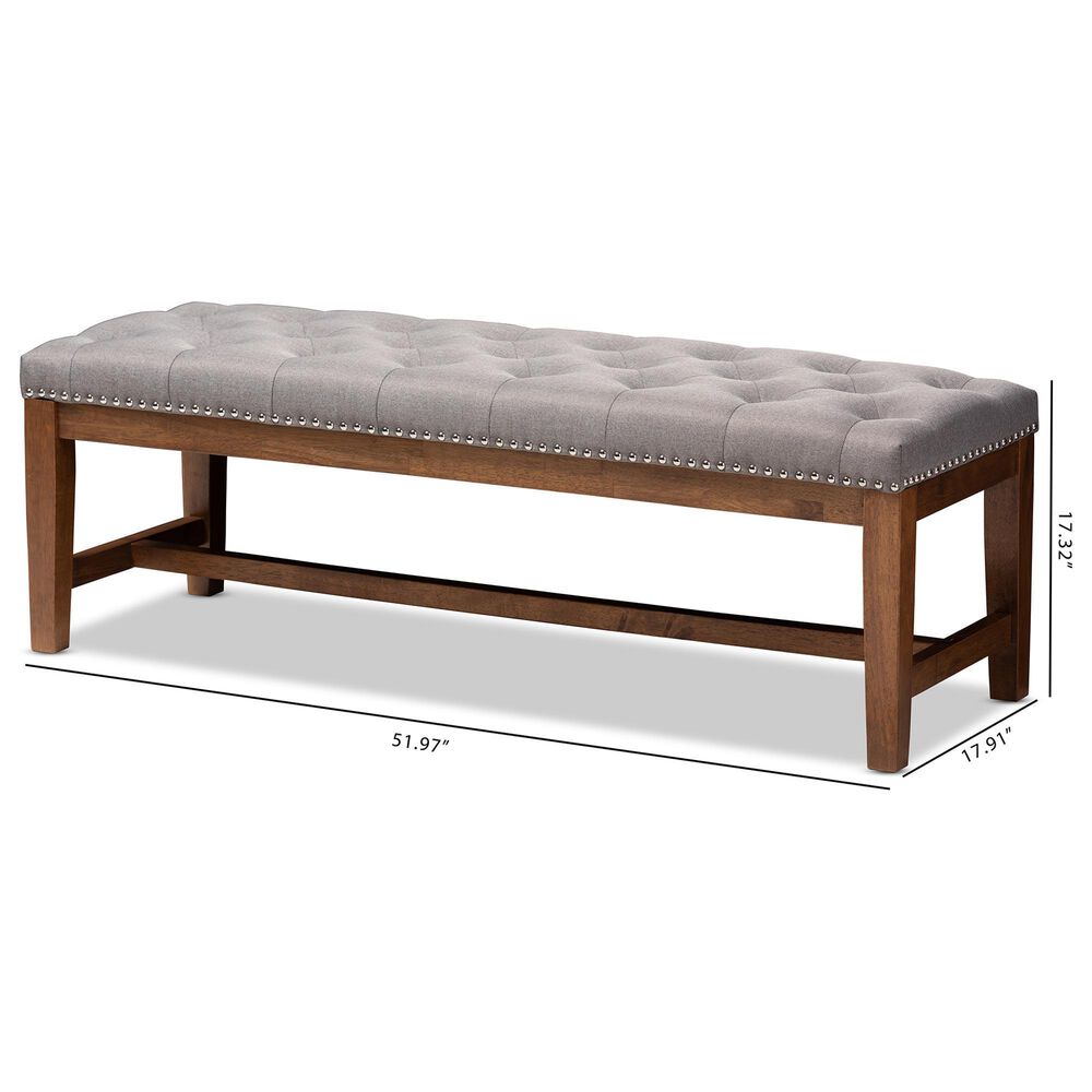 Baxton Studio Ainsley Accent Bench in Grey, , large