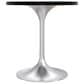 Leisuremod LeisureMod Verve Collection 27 Round Dining Table, Brushed Chrome Base with Black MDF Top, , large