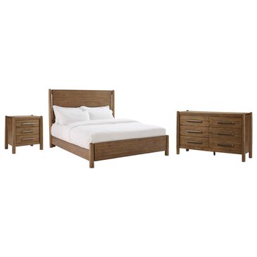 Riverside Furniture Henderson King Platform Panel Bed with Dresser and Nightstand in Toasted Pecan, , large