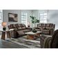 Ashley Lowilla Manual Double Reclining Loveseat with Console in Driftwood, , large