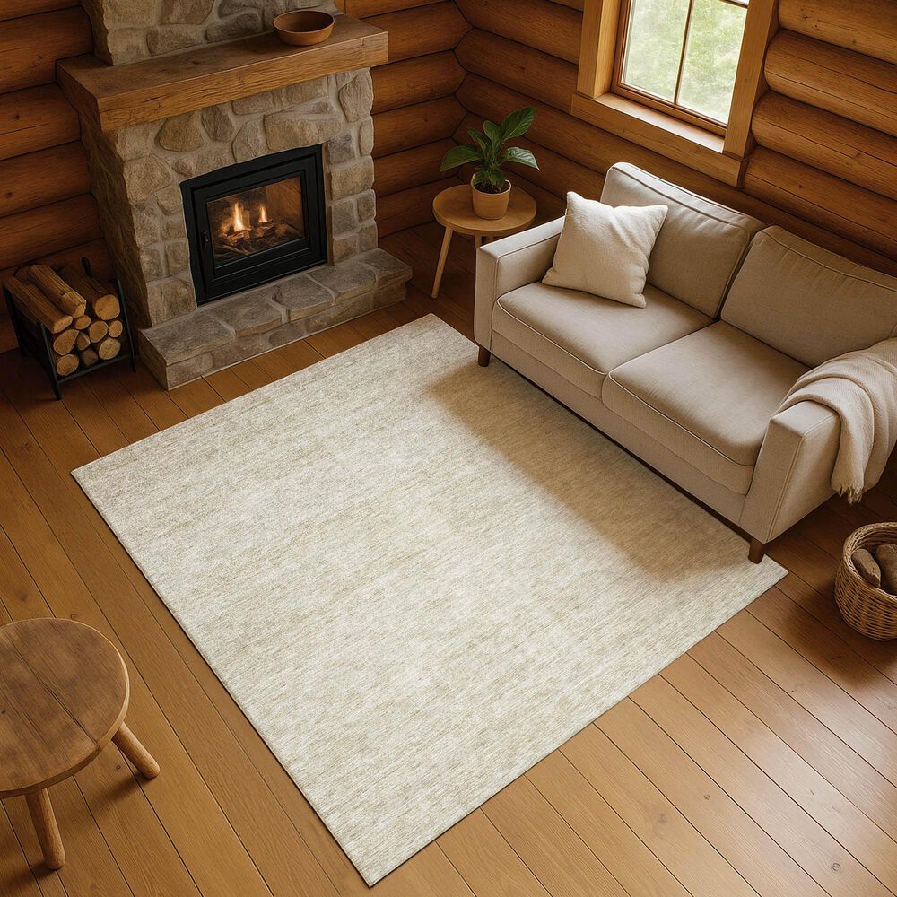Dalyn Rug Company Soft Essentials Solid Beige 9' x 12' Indoor/Outdoor Area Rug, , large