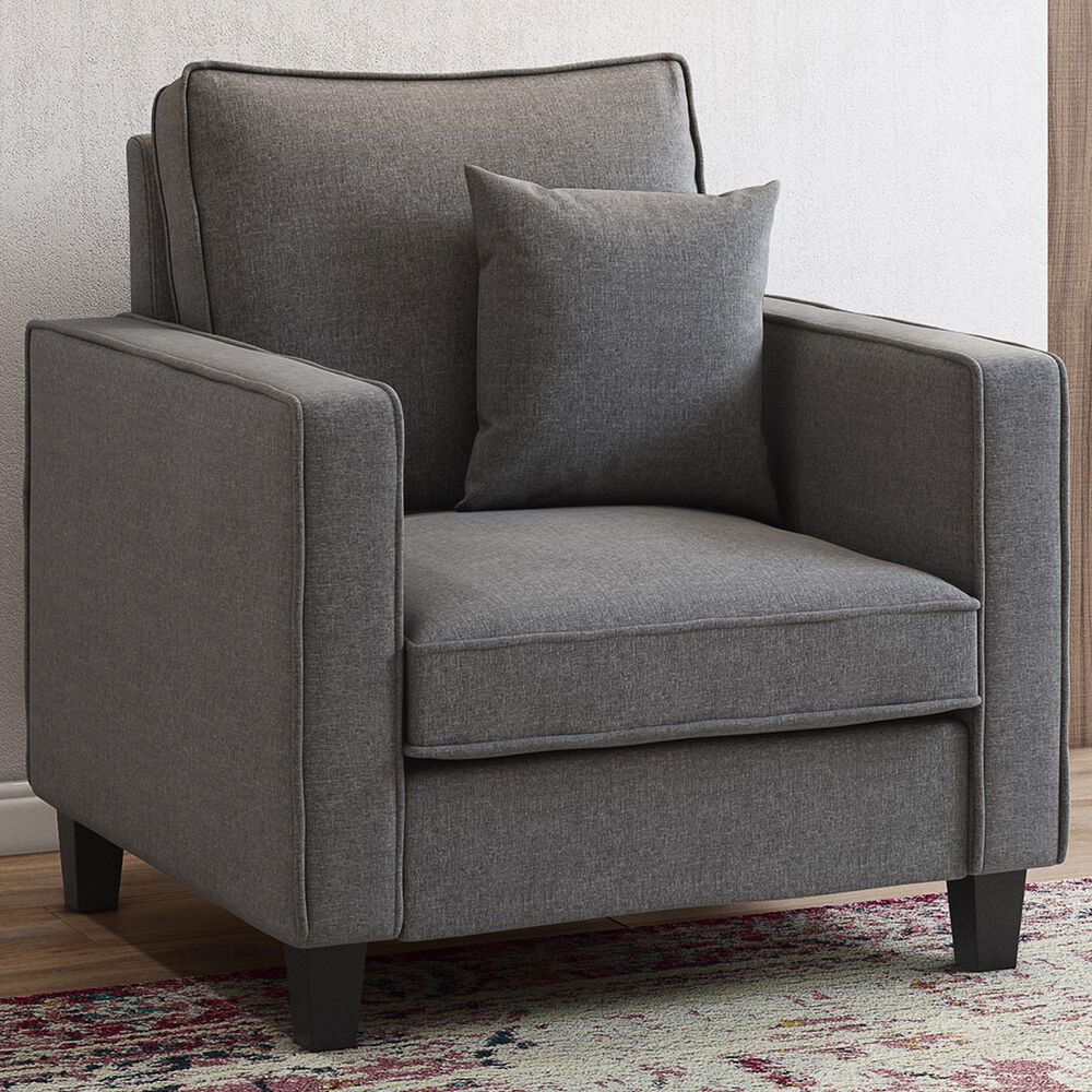 CorLiving Georgia Accent Chair in Grey, , large