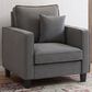 CorLiving Georgia Accent Chair in Grey, , large