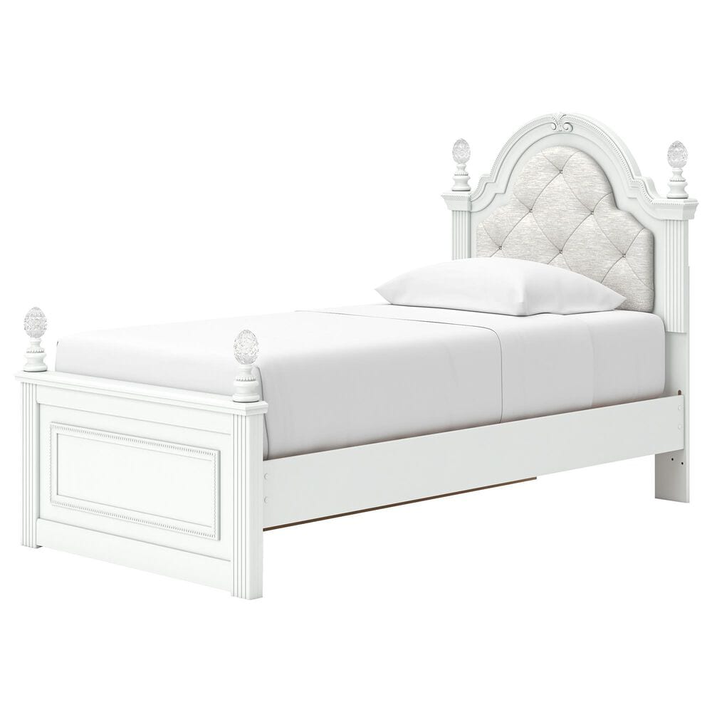 Ashley Kozlani 4-Piece Twin Panel Storage Bedroom Set in Matte White, , large