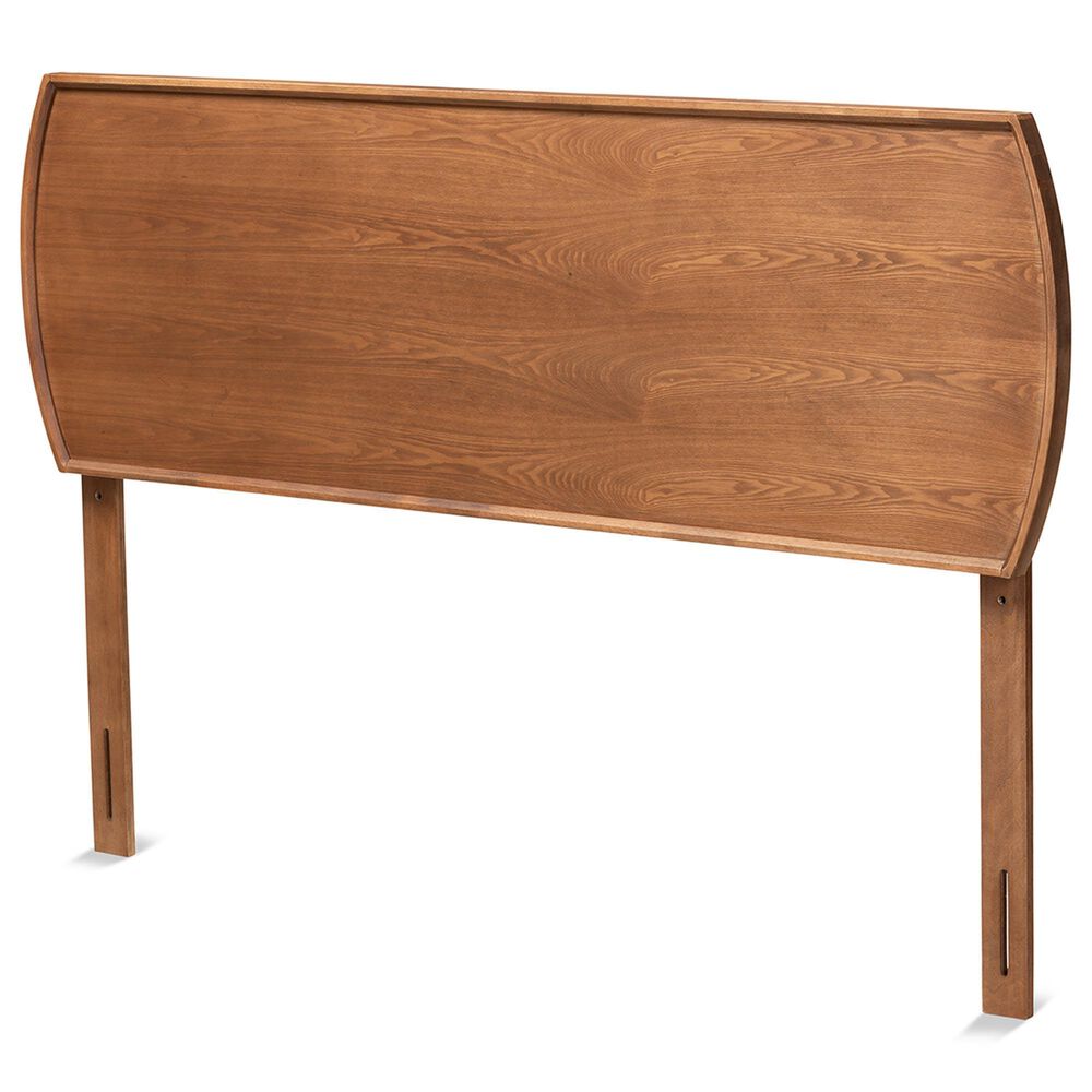 Baxton Studio Laurien King Panel Headboard in Ash Walnut, , large
