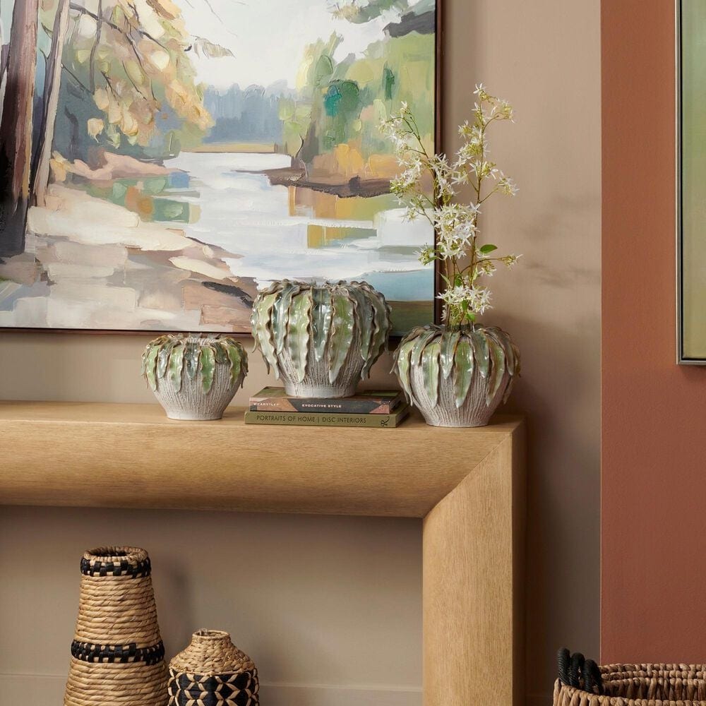 Slatehouse Fern Hollow Large Vase in Green, , large