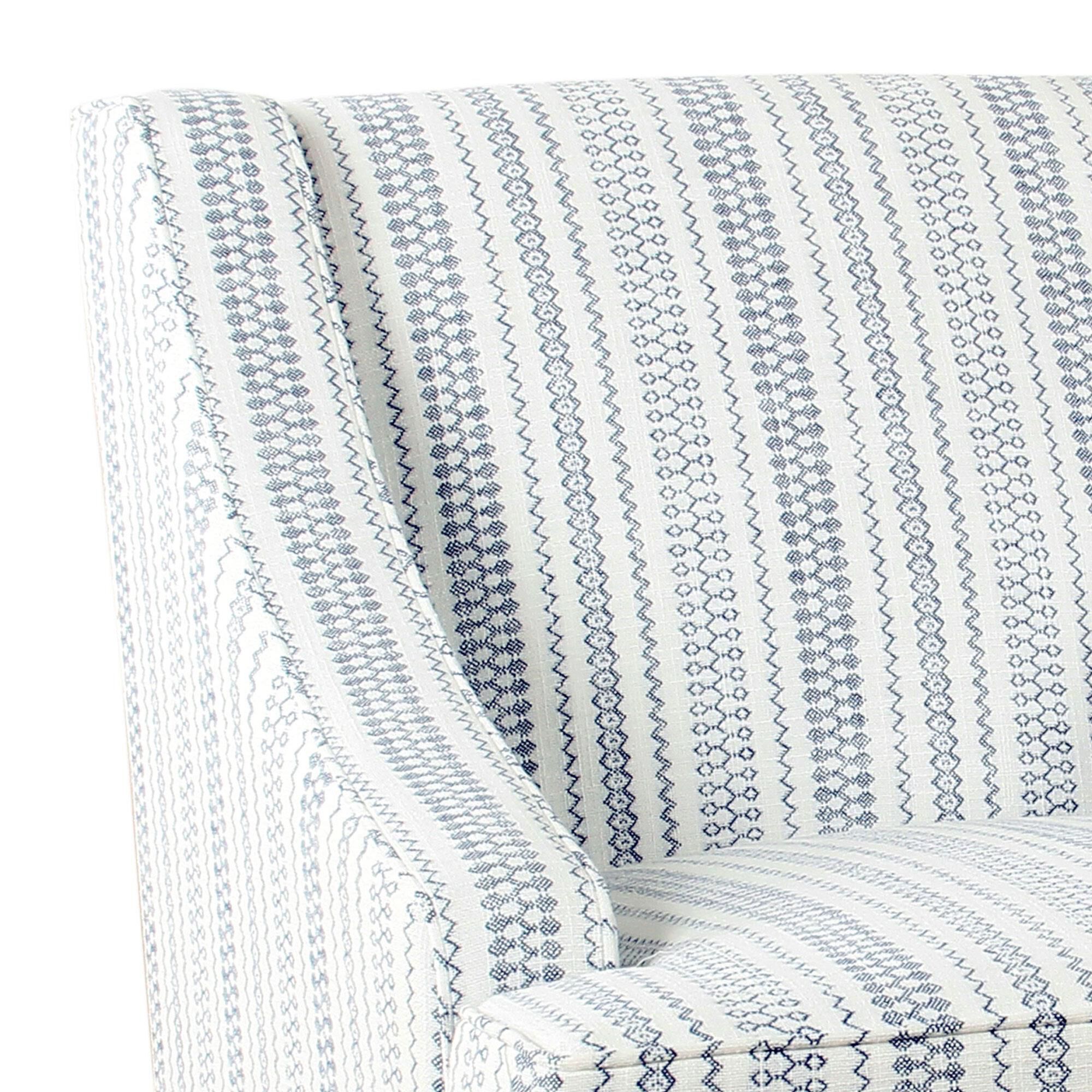 Kinfine HomePop Accent Chair in Blue Stripe NFM