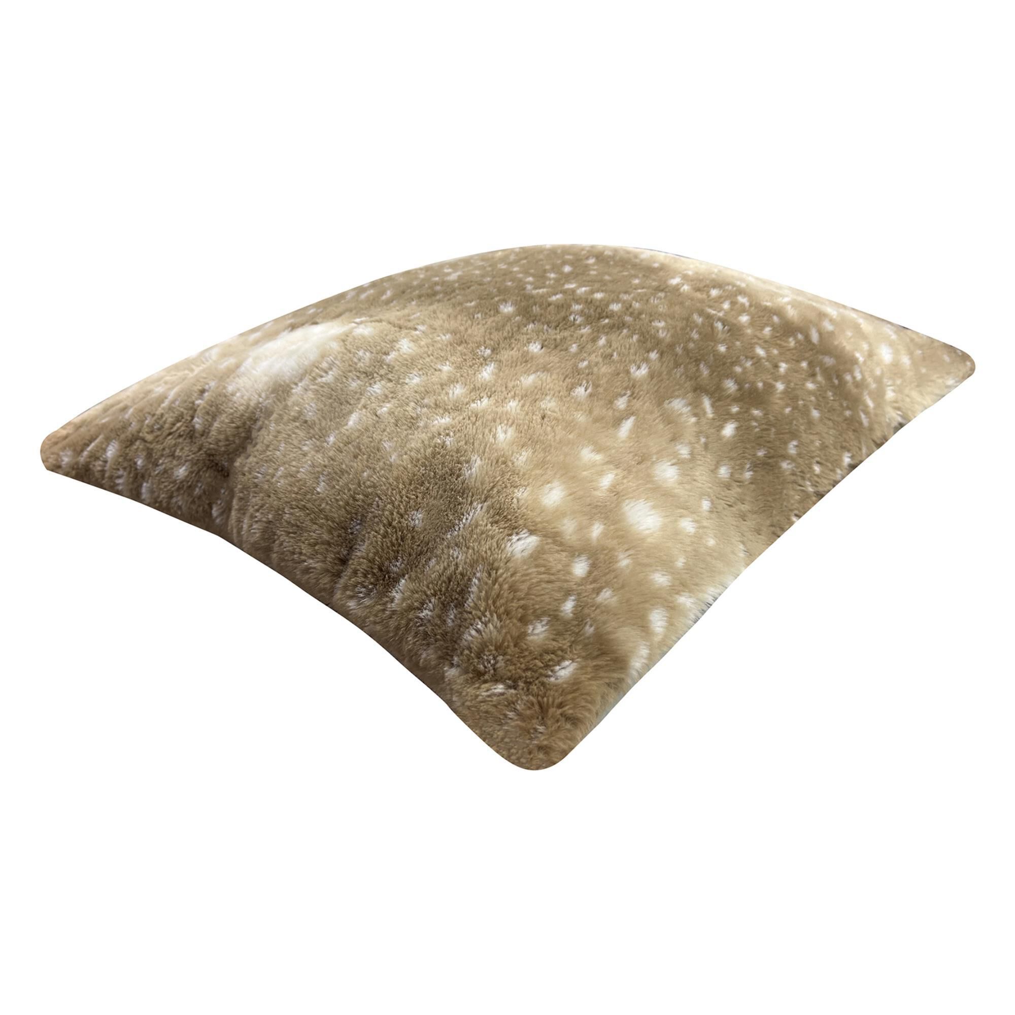 Jiangsu Royal Home Spotted Fawn Faux Fur Decorative Throw Pillow